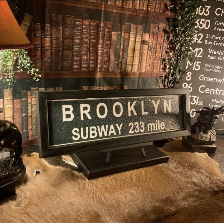 楽天市場】BROOKLYNバスロールサイン｢SUBWAY｣アートパネル(額入り 