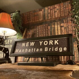 ｢NEWYORK Manhattan Bridge｣アートパネル(額入り) ブルックリンインテリア 男前インテリア バスロールサイン BROOKLYN アメリカンビンテージ マンハッタン橋 カフェインテリア NEWYORK インダストリアルインテリア アートパネル ヴィンテージ DandyLifeSpace
