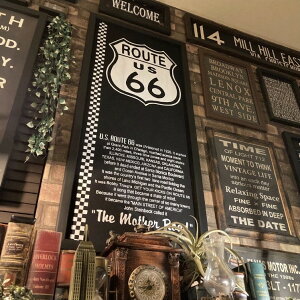 �BLACK VINTAGE� ROUTE66����^�A�[�g�p�l��(�z����) �u���b�N�����C���e���A �j�O�C���e���A �A�����J���r���e�[�W �J�t�F�C���e���A �C���_�X�g���A�� �o�X���[���T�C�� BROOKLYN NEWYORK �A�[�g
