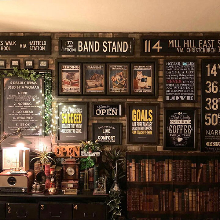 楽天市場】BROOKLYN CAFE!! ｢OPEN＆CLOSED｣!! メタル製アートパネル 