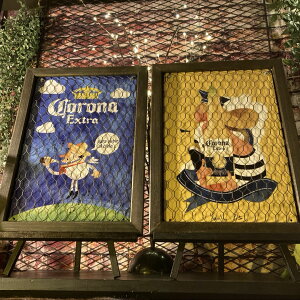 2���g�CORONA EXTRA����^�����A�C�A���t�F���X�d�グ�A�[�g�p�l�� �j�O�C���e���A �A�����J���r���e�[�W �A�����J���A���e�B�[�N �K���[�W �u���L�Ŕ� �j�̉B��� �A�[�g�p�l�� GARAGE �J�t�F