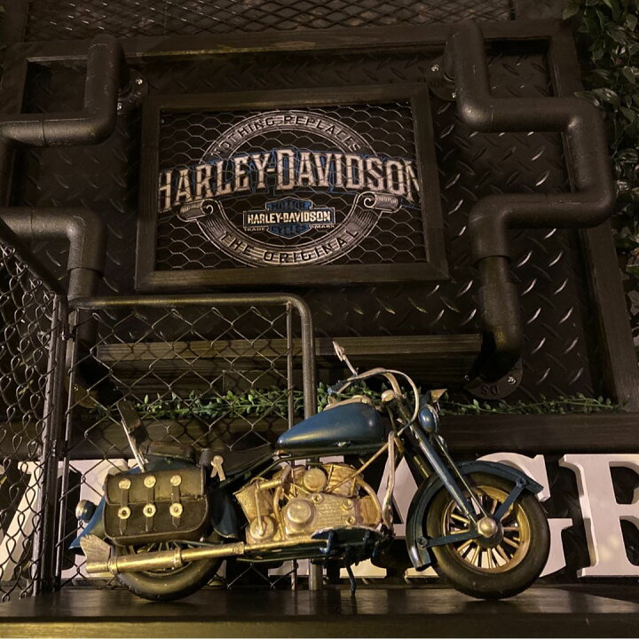 楽天市場】｢HARLEY-DAVIDSON｣大型ブリキバイク＆配管アートパネルVer.3 