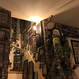 BROOKLYN NEWYORK ANTIQUE BRONZ CLOCK ブルックリン 男前インテリア 両面時計 アメリカンビンテージ カフェインテリア BROOKLYN インダストリアル バスロールサイン ステーションクロック オールドアメリカン NEWYORK アメリカンアンティーク DandyLifeSpace