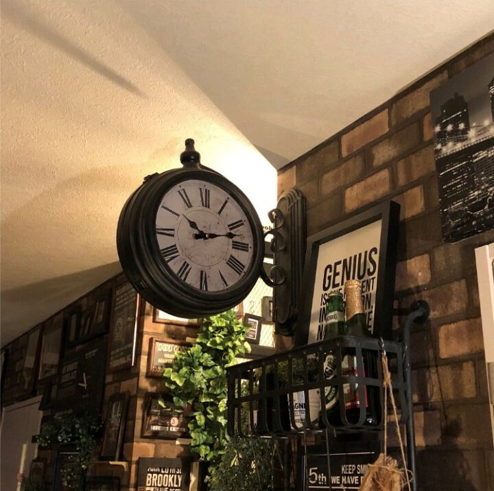 楽天市場 Industrial Antique 高級 Metal Wall Clock ブルックリンインテリア 男前インテリア 両面時計 アメリカンビンテージ カフェインテリア Brooklyn インダストリアルインテリア バスロールサイン ステーションクロック オールドアメリカン Dandylifespace