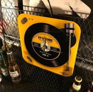 RECORD PLAYER DESIGN WALL CLOCK YELLOW AJre[W AJWG K[WCeA AJJWA jOCeA I[hAJ gAJ AJ_Ci[ X