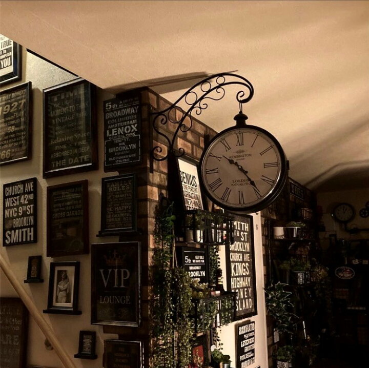 楽天市場 British Art Kensington Antique Clock ブルックリンインテリア 男前インテリア 両面時計 アメリカンビンテージ カフェインテリア Brooklyn インダストリアルインテリア バスロールサイン ステーションクロック オールドアメリカン Dandylifespace