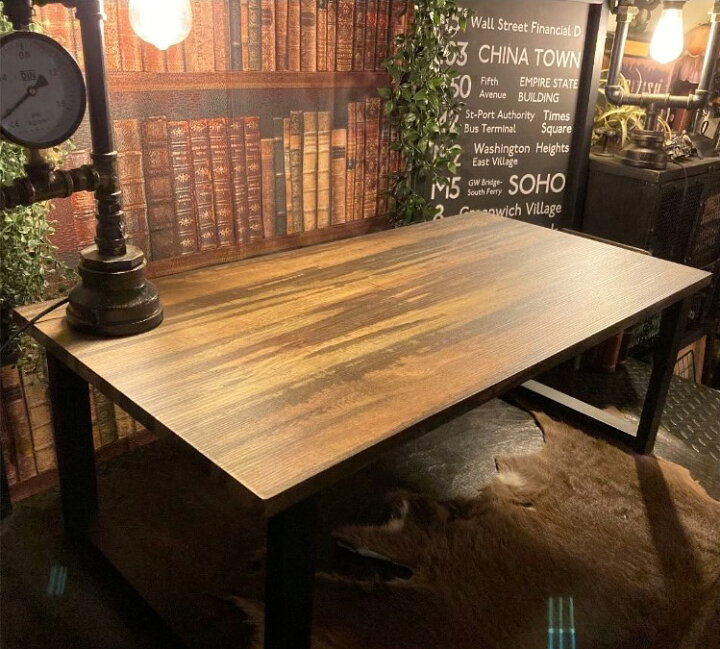 楽天市場】大特価 送料込!! IRON＆WOODローテーブル!! BORDER BROWN 