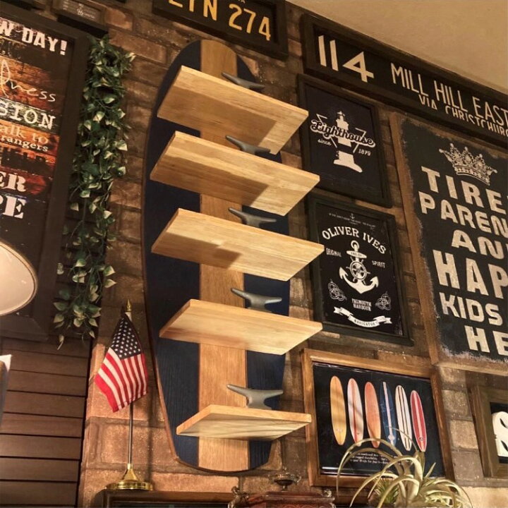 楽天市場】SURF-BOARD STYLE!! DISPLAY WALL SHELF!! ブルックリン 