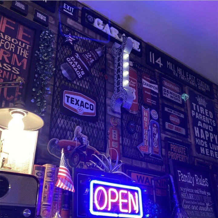 楽天市場】AMERICAN VINTAGE!! 大型LEDネオンサイン!! ｢GARAGE 