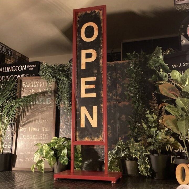 楽天市場】｢OPEN＆CLOSED｣!! ANTIQUE IRON STAND!! 超大型サイズ 男前 