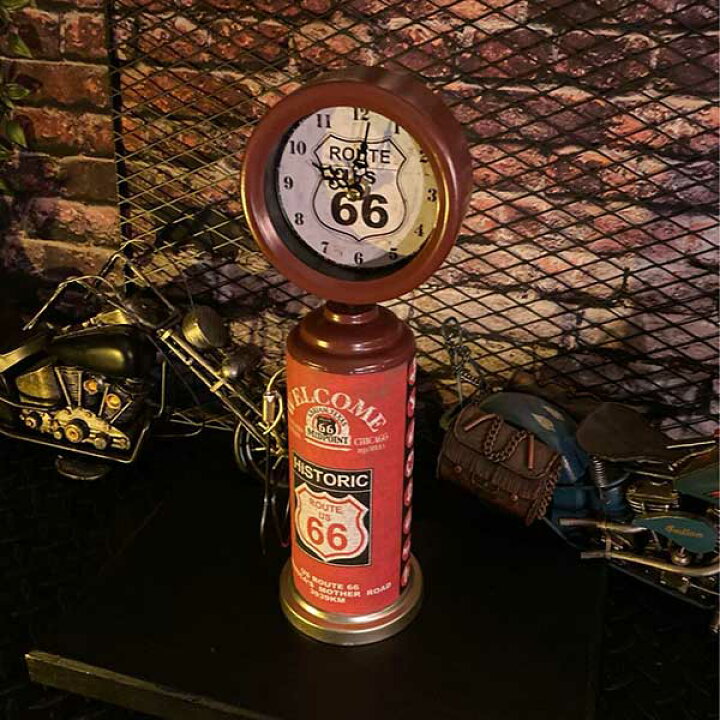 楽天市場】｢ROUTE66｣!! メタル製GAS STATION CLOCK!! Type.B 