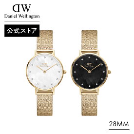 腕時計 レディース ダニエルウェリントン Daniel Wellington DW Petite 28 Lumine Pressed Piano MOP 時計 ブランド 20代 30代 ウォッチ クリスタル 大人 綺麗 上品 エレガント 大人可愛い マザーオブパール ゴールド ギフト プレゼント 祝い 記念 公式 2年保証 送料無料