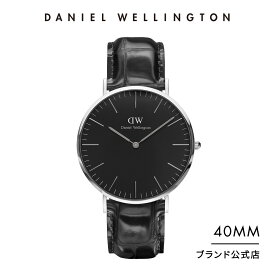 腕時計 メンズ ダニエルウェリントン DW Classic Black Reading 40mm 時計 ブランド 20代 30代 ウォッチ おしゃれ 人気 ビジネス 革 ブラック 黒 大人 シンプル かっこいい 男性 レディース 高級 レザー 父の日 丸型 ギフト プレゼント 祝い 記念 公式 2年保証 送料無料