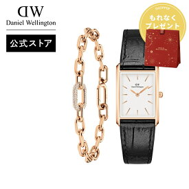 腕時計 レディース ダニエルウェリントン DW Bound 32x22 Black croc leather RG White + Crystal Link Bracelet 155mm RG 時計 ブランド 20代 30代 ウォッチ 大人 かわいい 牛革 高級 上品 ビジネス ホワイト ブラック かっこいい ギフト プレゼント 祝い 記念 2024年新作