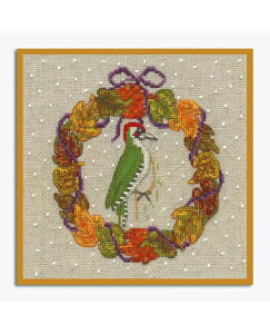 Le Bonheur des Dames NXXeb`hJLbg A y 10̃[XOctober Wreath - Green Woodpecker@z tX 2697