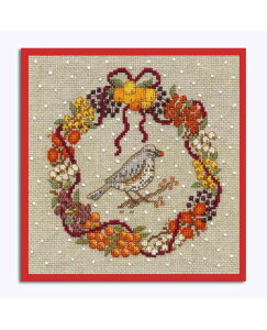 Le Bonheur des Dames �N���X�X�e�b�`�h�J�L�b�g �A�� �y 11���̃��[�XNovember Wreath - Redwing�@�z �t�����X 2698