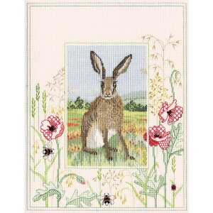 Bothy Threadsクロスステッチ 刺繍キット 【 "Wildlife - Hare" (野ウサギ) WIL5 】 イギリス DERWENTWATER DESIGNS