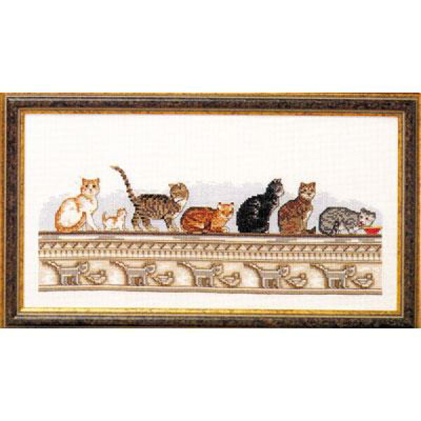 OOE クロスステッチ 刺繍キット 【 可愛い猫ちゃん　】デンマーク輸入ししゅうキット初心者から中級者向き　アイーダ