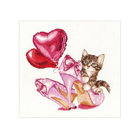 テア　グーベルヌール　クロスステッチ刺繍キット 【Valentine's Kitten】初級者ー中級者向き ☆お取り寄せキット（納期は30-90日程度）