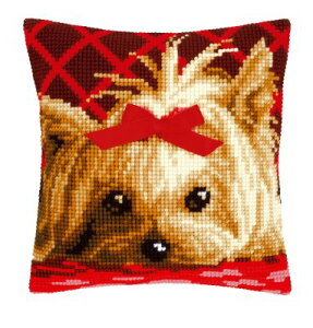 �x���o�R �N���X�X�e�b�` �h�J�L�b�g �yYorkshire with Bow Pillow�z �����@�x���M�[