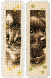 ベルバコ クロスステッチ 刺繍キット 【犬と猫のブックマーク 】クリスマス　ベルギー 輸入ししゅうキット