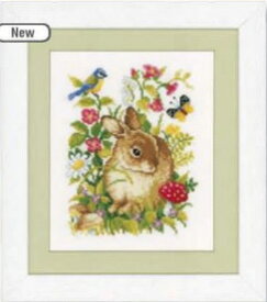 ベルバコ クロスステッチ 刺繍キット 【春のお花とウサギ 】 動物　ベルギー 輸入ししゅうキット
