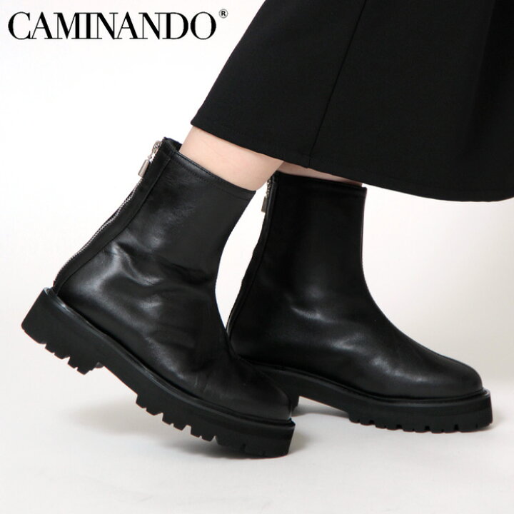 楽天市場】カミナンド ブーツ CAMINANDO ショートブーツ バックジップ 
