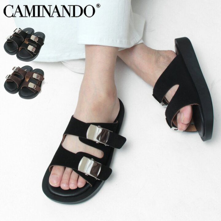 楽天市場】カミナンド サンダル CAMINANDO 厚底 バックル フラット 