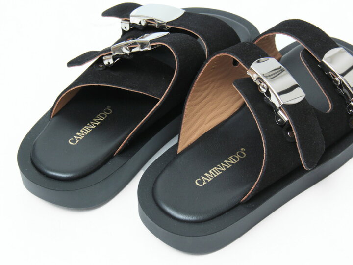 楽天市場】カミナンド サンダル CAMINANDO 厚底 バックル フラット 