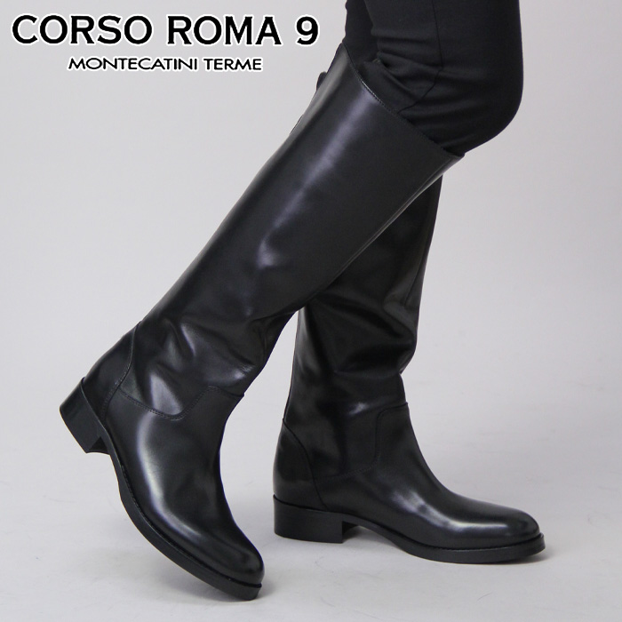 【正規品】CORSO ROMA 9 コルソローマ9 ノーヴェ ブーツ ロングブーツ ファスナー付き レザー 本革 レディース r9078 shoes  lboots 35/36/37/38/39/ | DANJO バッグ 財布 シューズの通販
