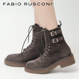 【クーポン】【正規品】ファビオルスコーニ ブーツ FABIO RUSCONI ショートブーツ レースアップ コンバットブーツ スエード 本革 レディース MQN2603 ★