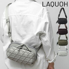 【10％クーポン】ラクーオ バッグ LAQUOH ショルダーバッグ クロスボディ コンパクト 軽い 肩掛け 斜めがけ 撥水 ファスナーポケット レディース 篭目ラージエンボス2WAYショルダー IAY031737