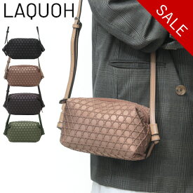 【クーポン】【30％OFF】ラクーオ バッグ LAQUOH ショルダーバッグ ナノショルダー クロスボディ コンパクト 軽い 肩掛け 斜めがけ 撥水 篭目柄エンボスボンディング レディース IAY031739 セール 【返品不可】