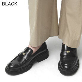 【クーポン】【正規品】LUCA GROSSI ルカ グロッシ レディース ペニー ローファー 本革 レザー ブラック スリッポン 厚底 タンクソール L471M l471 ★