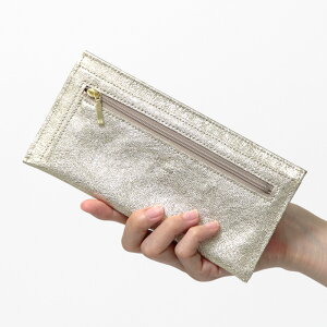 【クーポン】財布 超薄型財布 極薄型長財布 2wayポケットウォレット レディース メンズ 薄い スリム 軽い 本革 日本製 introduction イントロダクション 1901-442p プラチナ ゴールド/金 シルバー/銀