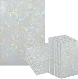 カードスリーブ ホログラム ハート 柄 ホワイト 61x91mm 50枚入り 白 大容量 K-POPトレカ フォトカード チェキ 推し活 トレカ 保護 きらきらぷんぷん丸 TRC-008