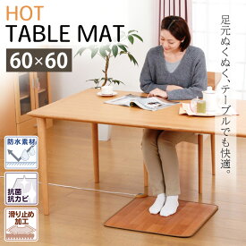 ホットテーブルマット 床暖房 60×60cm 防水 抗菌 お洒落 フローリング調 ホットカーペット 電気 省エネ 日本製 冷え対策 敷物 ラグ 木目調 ダイニング リビング デスク おしゃれ 1人用 NA-172TM 椙山紡織