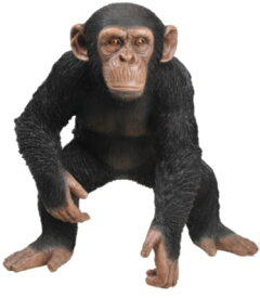 ガーデンオーナメント チンパンジー はっけよいポーズ サル 置き物 置物 園芸 ガーデニング 資材 リアル　精巧　アニマル　動物　かわいい　オブジェ　人形　庭作り　造園　マスコット ゴリラ 飾り物