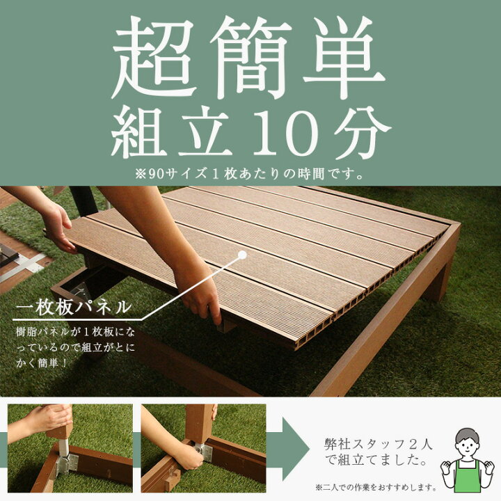 楽天市場】人工木 樹脂 ウッドデッキ 6点セット 高さ28cm 腐りにくい 
