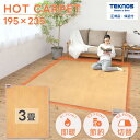 ホットカーペット フローリング調 3畳 195×235cm 日本製 木目調 撥水 カーペット 電気カーペット 暖房 あったか 足元 リビング ダイニング テーブル ラグ 3畳タイプ ホットマット 節電 エコ 床暖房 THT-3000 テクノス TEKNOSあす楽