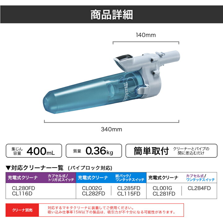楽天市場】マキタ ロック付 サイクロンアタッチメント A-72687 掃除機 