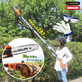 チェーンソー 高枝切り 電動 初心者 伸縮 yardforce オレゴン パワフル 高い枝 剪定 生垣 トリミング ヤードフォース 軽量 操作簡単 手入れ簡単 庭木 ハンディ 高所 のこぎり ガーデニング あす楽