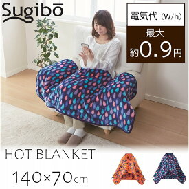 Sugibo　ホットブランケット　SB20B12　　　70×140cm　電気ひざ掛け　電気毛布　温度調節　電気ブランケット　洗える　洗濯　ホットマット　電気膝掛け　あったか　パーソナル暖房　省エネ　節電