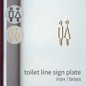 トイレ プレート おしゃれ ドアサイン ピクトサイン サイン サインプレート レストルーム WIC 黒 ブラック 金 ゴールド かわいい アイアン DIY D.I.Y
