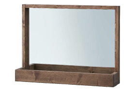 Rouen Mirror ミラー 鏡 置き鏡 ドレッサー 収納付き メイク 小物収納 飛散防止 木製 天然木 パイン オイル塗装 シンプル ナチュラル フレンチ カントリー 北欧 おしゃれ