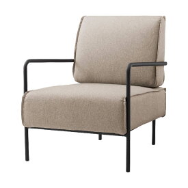 MAYLA lounge chair マイラ ラウンジチェア ベージュ グレー ファブリック クッション スチール 細身 幅広 1Pソファ 北欧 モダン カフェスタイル