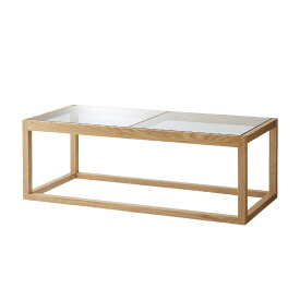 Nordic Simple Glass Table ノルディックシンプルガラステーブル ブラック ナチュラル 幅110cm 高さ38cm ガラス天板 天然木 北欧風 シンプル リビングテーブル おしゃれ