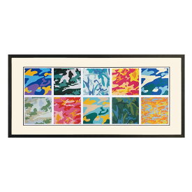 アートパネル アンディーウォーホル 89×42cm 絵画 インテリア 天然木 フレーム ポップアート カムフラージュ