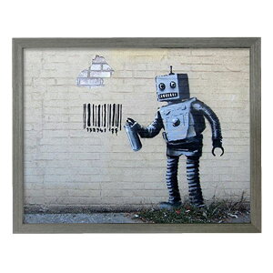 Tagging Robot �o���N�V�[ ���{�b�g �o�[�R�[�h �A�[�g�|�X�^�[ �O���[�t���[�� �E�I�[���A�[�g 38×30.5cm ������� �u���b�N���� �C���_�X�g���A�� �j�O�C���e���A