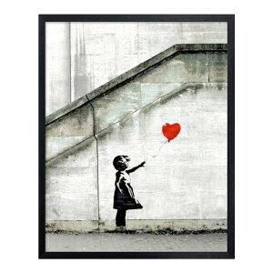 Girl with Balloon oNV[ bho[ ԂDƏ A[g|X^[ 43×53cm ؐt[ ubN EH[A[g  ubN C_XgA jOCeA